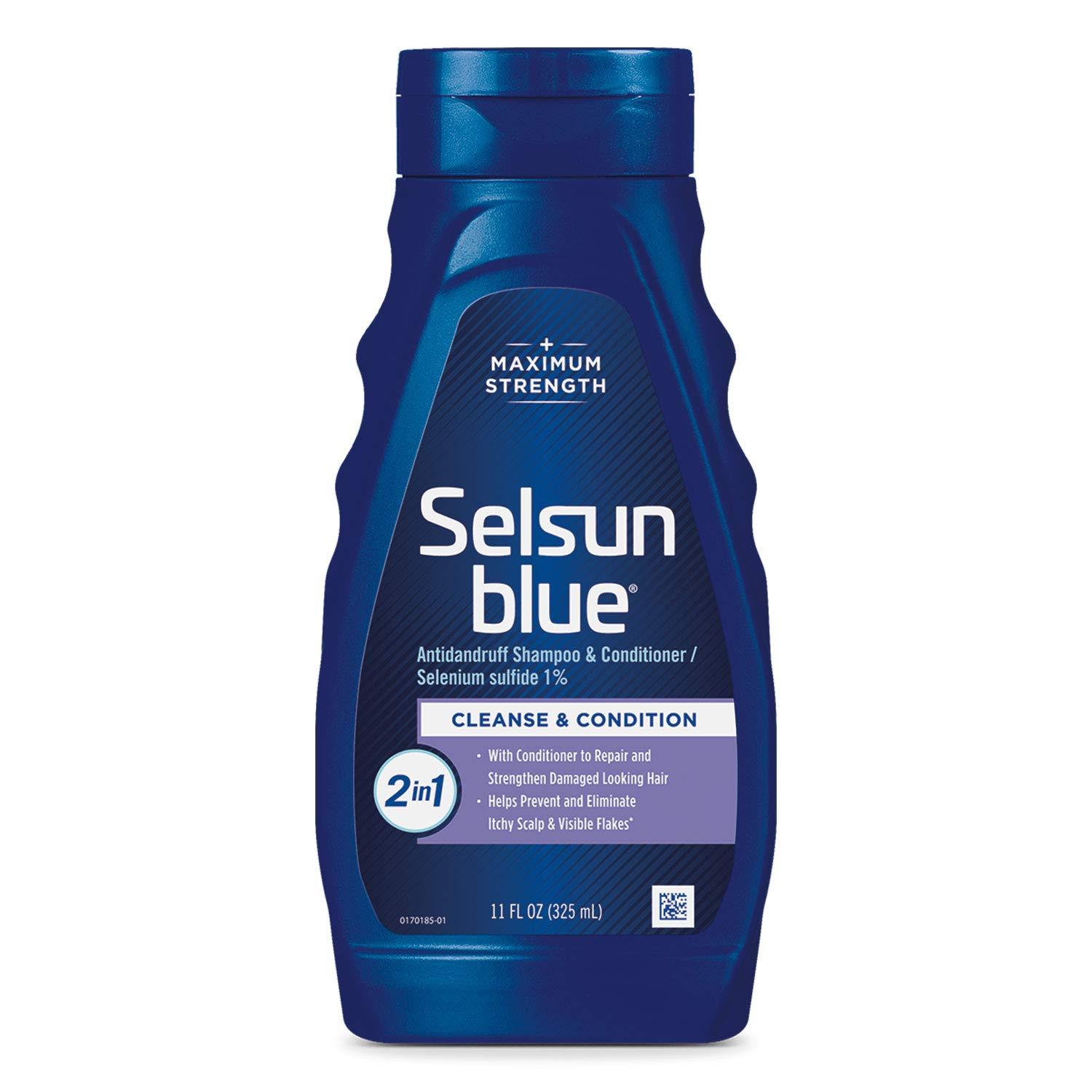 Selsun Blue Selsun Blue Moisturizing Anti-dandruff Shampoo with Aloe 11 oz. & 2-in-1 Anti-dandruff Shampoo & Conditioner Bundle, Both with Selenium Sulfide 1%