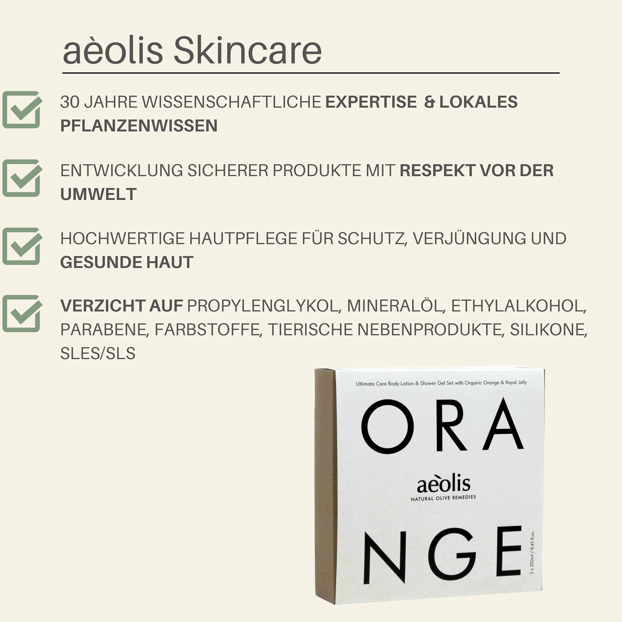 AELIS Aeolis Body Lotion - Hydrates and Nourishes the Hands, Face and Body - Absorbs Quickly - Uses Royal Jelly & Organic Orange + Olive Oil - Ultimate Care - 6.76 Fl Oz