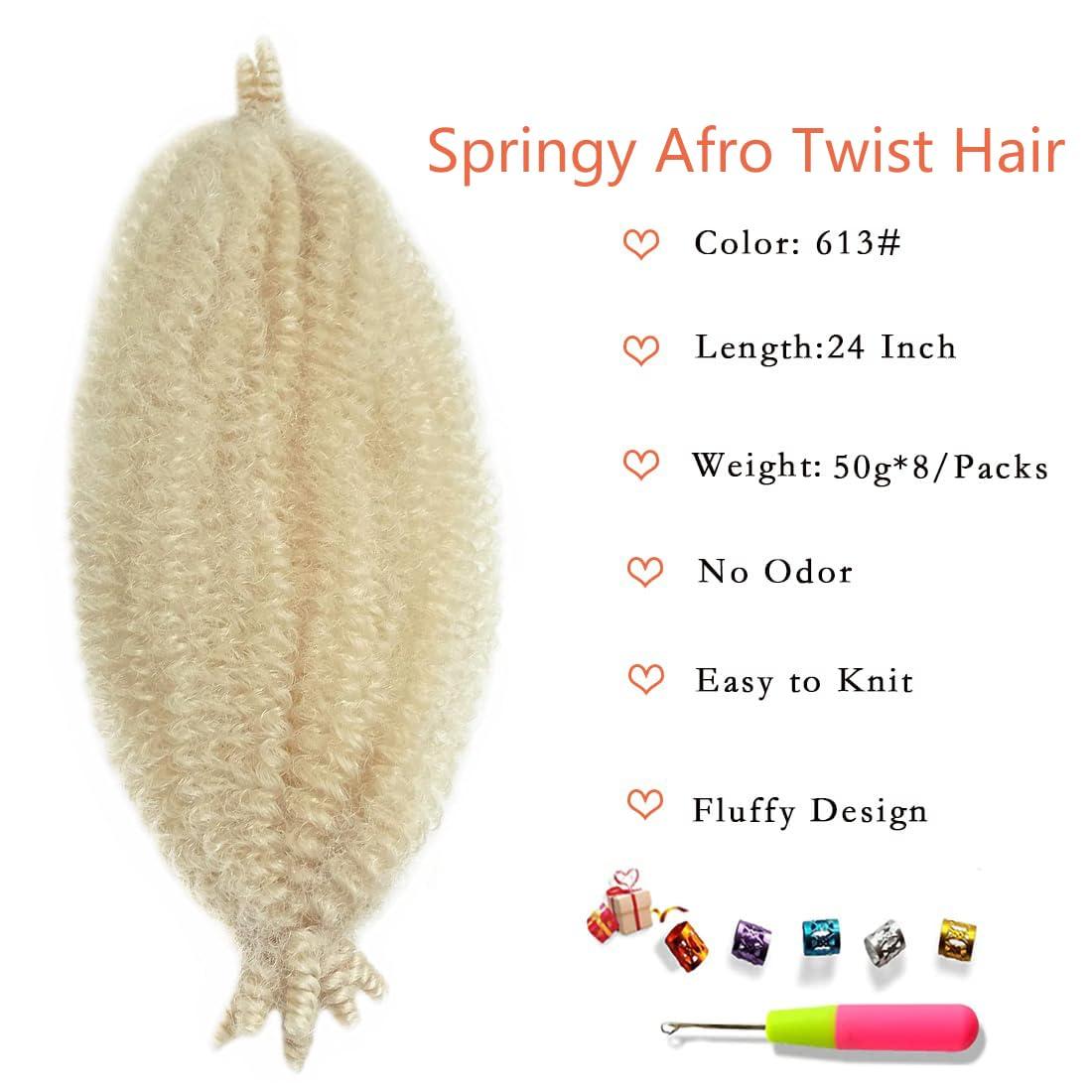 Detean Marley Twist Braiding Hair Marley Twist Hair Springy Twist Hair Afro Twist Hair 14 Inch 3 Packs Pre Separated Pre Fluffed Twist Hair for Braids Marley Crochet Hair Extensions (613,3Packs)