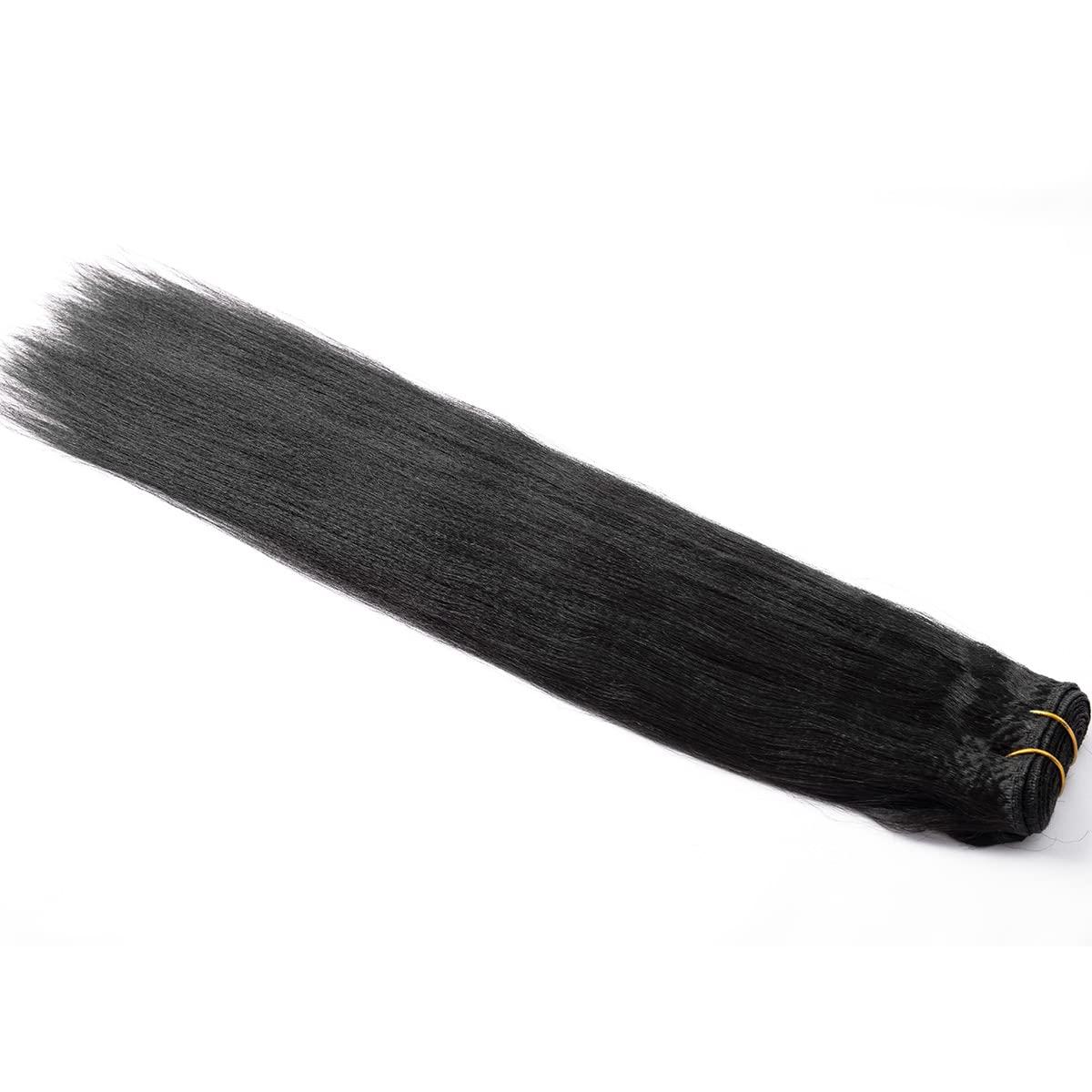 OURI OURI Hair Yaki Straight Human Hair 1 Bundle 9A 100% Unprocessed Virgin Brazilian Yaki Straight Human Hair Weaves 100g (16 Inch)