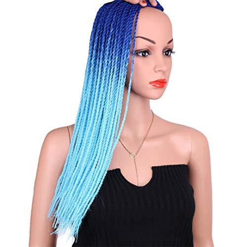 SSJFZM Women's Senegalese Twist Crochet Braids Two Colors Synthetic Long Braiding Hair Box Braids Extensions 22" Pink 22inches 1Pcs/Lot