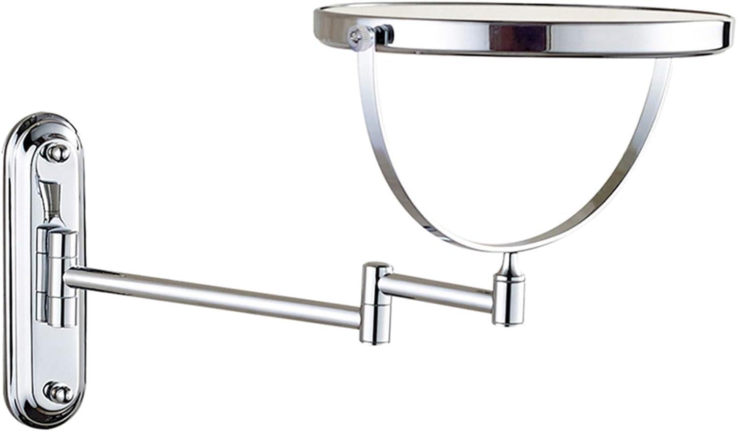 RomildaYuan RomildaYuan Wall-Mounted Makeup Mirror,8 inch Brass Magnifying Double Sided Shaving Mirror,Bathroom Extendable 360 Swivel Cosmetic Vanity Mirror,Nickel,7X /Chrome/5X