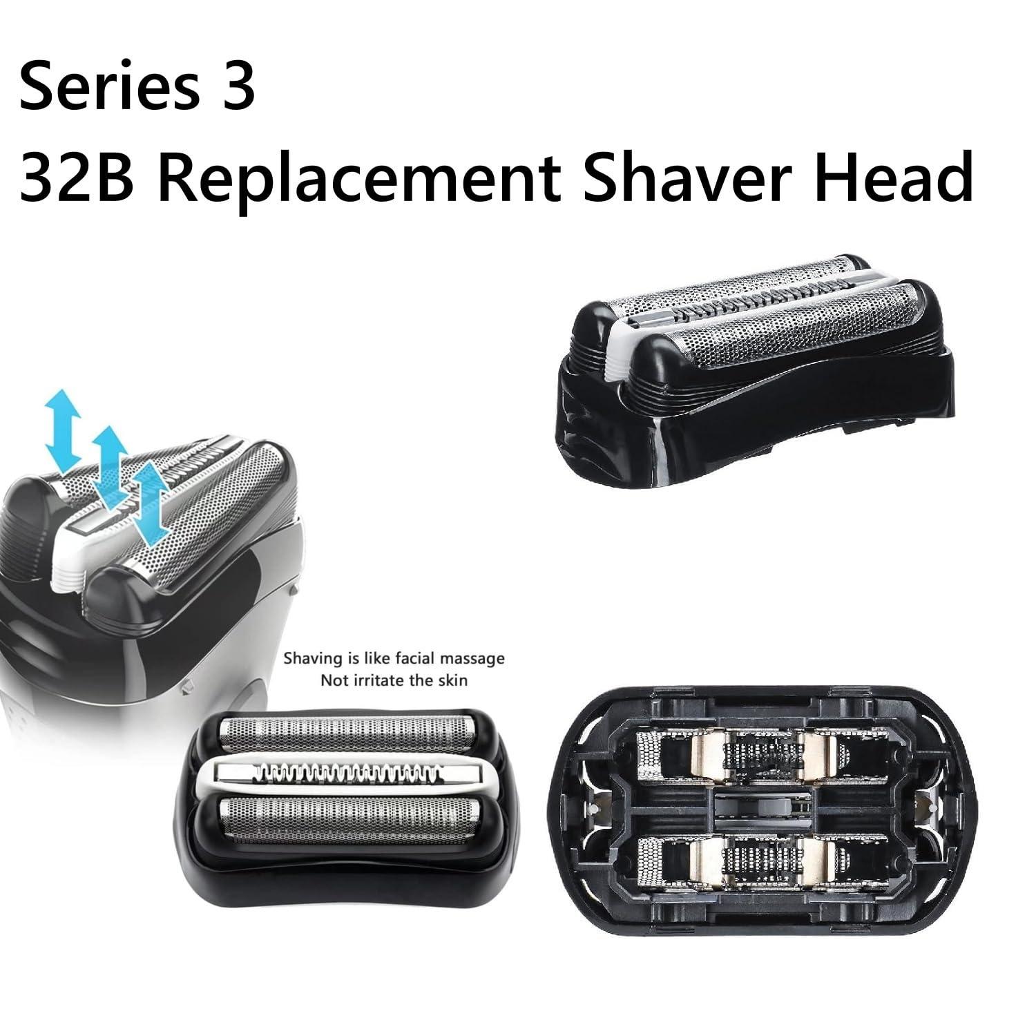 Fivoras Series 3 32B Replacement Shaver Heads For Braun Series 3 Replacement Head,32B S3 Foil & Cutter Razor Heads For Braun S3 Replacement Head 3040s 3010s 310s 3000s 3050cc 3080s 390cc