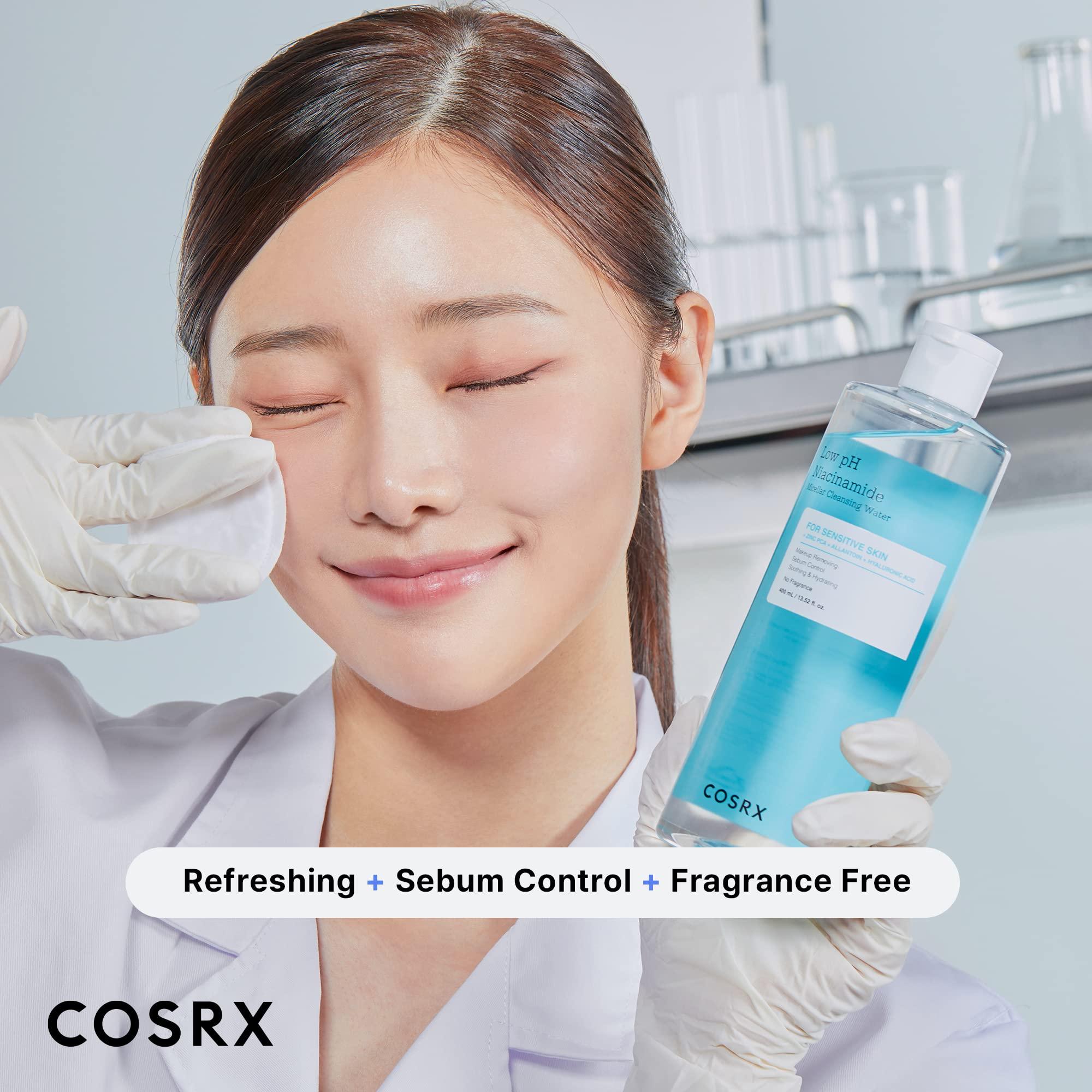 COSRX COSRX Low pH Niacinamide Micellar Cleansing Water Daily Mild Facial Cleansing Wash for Sensitive Skin, Sebum control, Korean Skin Care (13.52fl.oz/400ml)
