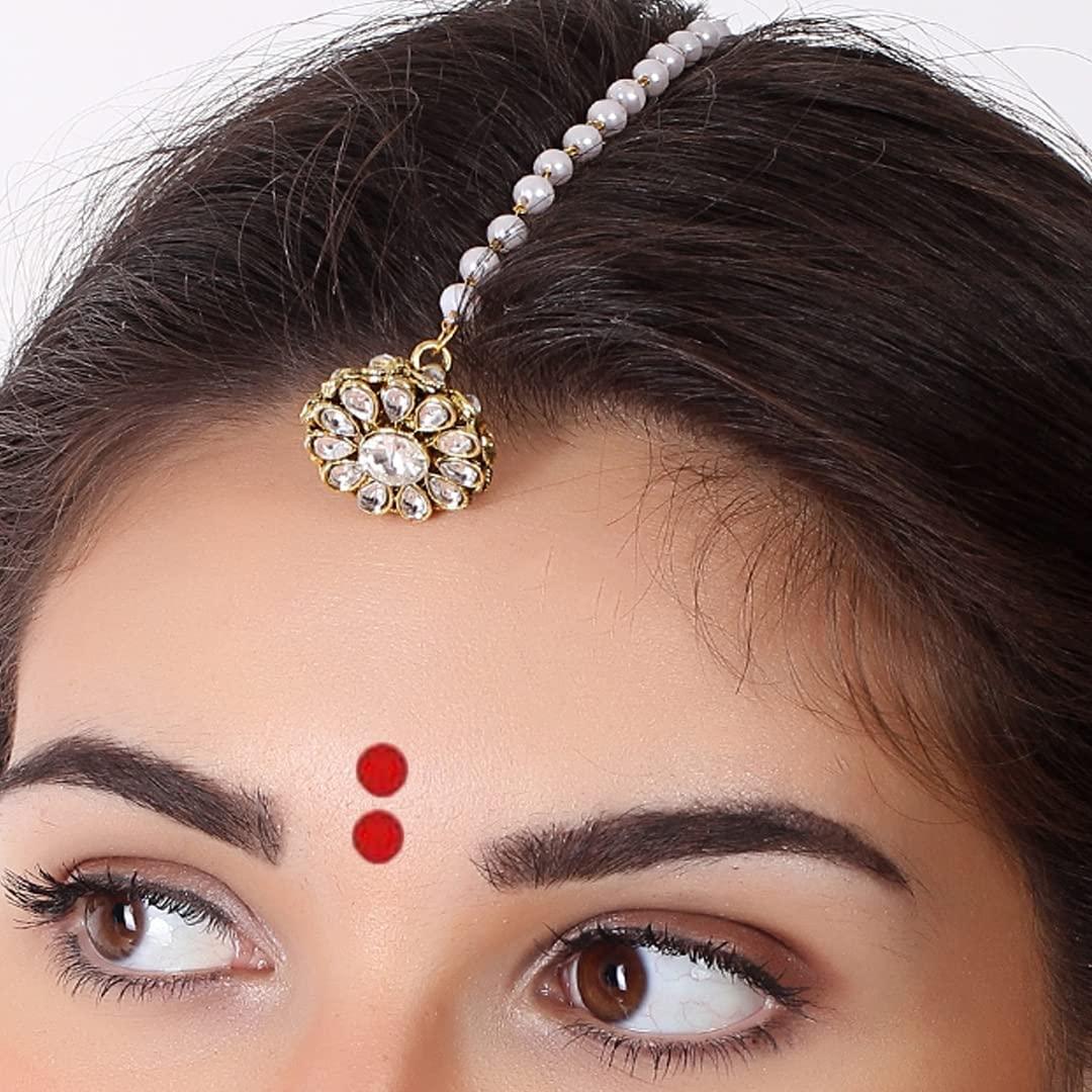 SANGAM SANGAM Bindi Multi Pack Indian Puja Items Bindi for Women Indian Tika Jewellery Daily Use Mix Size Forehead Tilak Hindu Bindi Round Tattoo Sticker Indian Dots Wedding Tikka