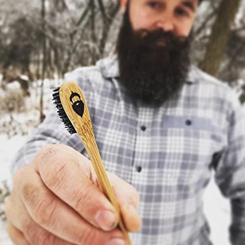 Green Beard Grmng Sapling Mustache Brush & Comb (2-pack) from Green Beard Grmng - Boar Bristle & Bamboo