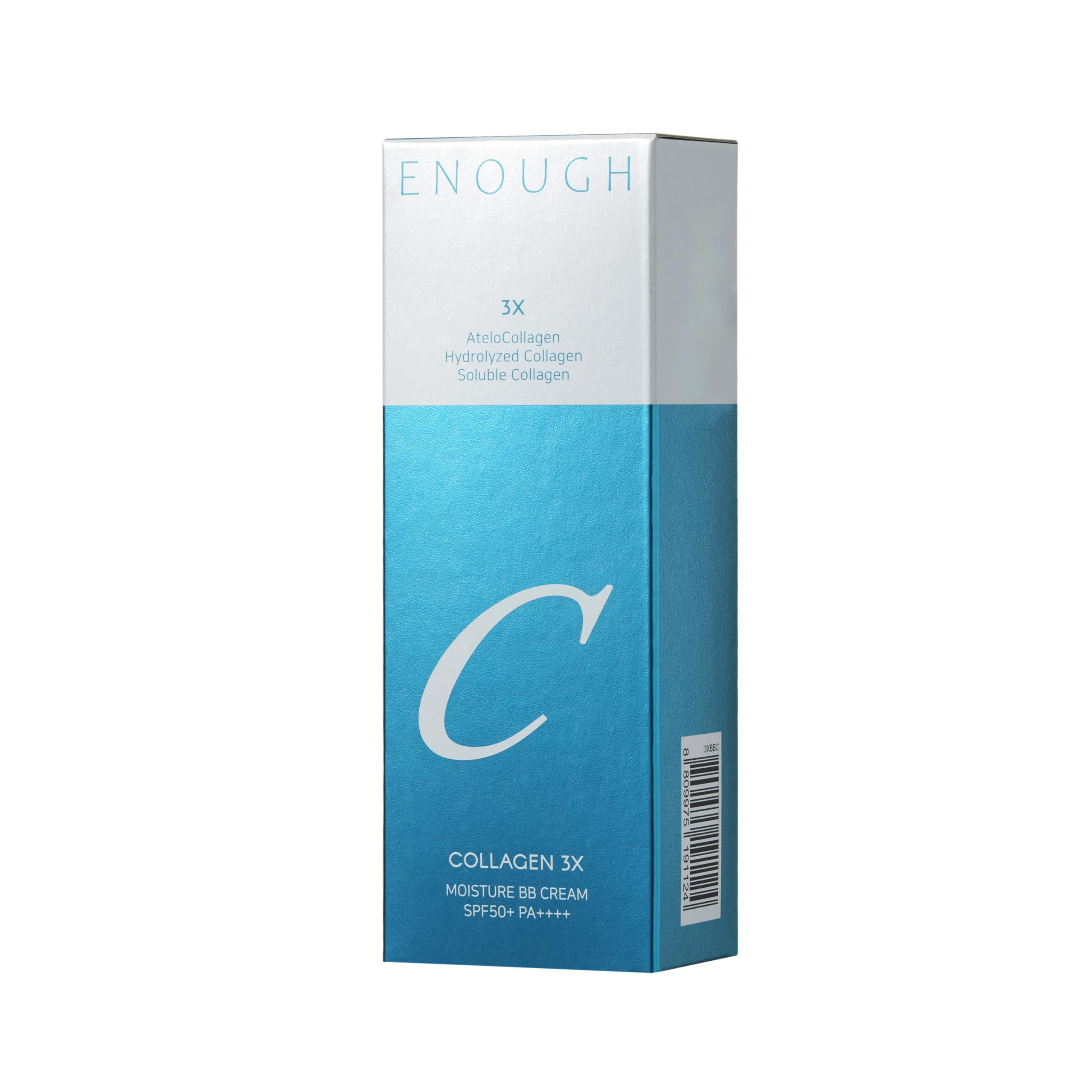 Enough Enough Collagen 3X Moisture BB Cream SPF50, Makeup Tinted Moisturizer for Face, Korean Skin Care Full Coverage Foundation, 1.76oz