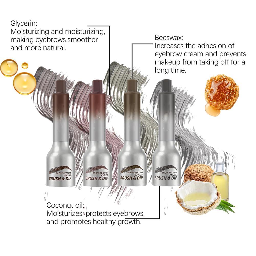 YCQPET Liftique Brow Brush,Liquid Eyebrow Brush,Brow-Fection Angled Brush & Dip Liquid Eyebrow Gel, Long Lasting Waterproof Eyebrow Pencils,Multi-Purpose Non-Smudged Eyebrow Pen (Light Brown)