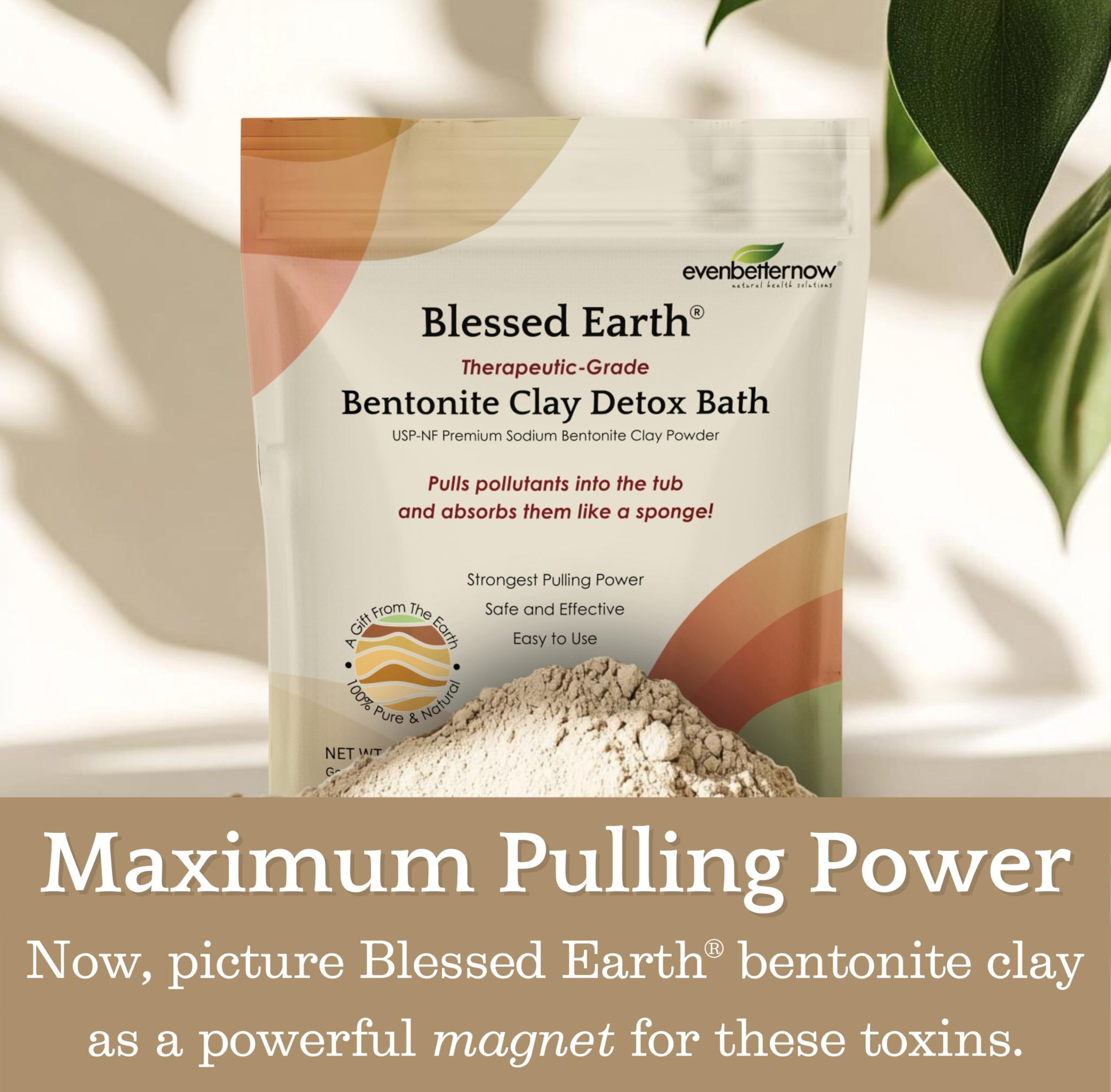 EvenbetterNow Blessed Earth Detox Clay Bath, 100% Pure Sodium Bentonite Therapeutic Grade - Removes Toxins, Impurities and Contaminants, by Evenbetternow LLC, 4 lbs (64 oz)