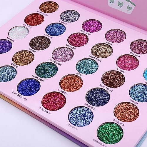 Abelyn Abelyn Long Lasting Glitter Eyeshadow Palette Makeup 30 Colors High Pigment Shining Shimmer Eye Pressed Powder Cosmetics Beauty Party