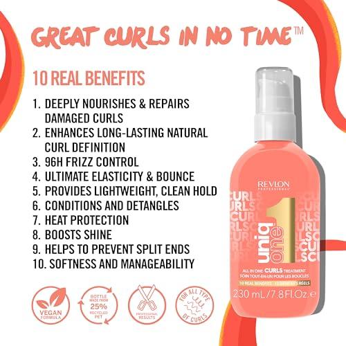 REVLON PROFESSIONAL Revlon Professional UniqOne Curly Hair Leave-in Treatment  Multi-benefit hair treatment for curly hair, wavy and coily hair, 7.8 Fl Oz (Pack of 1)