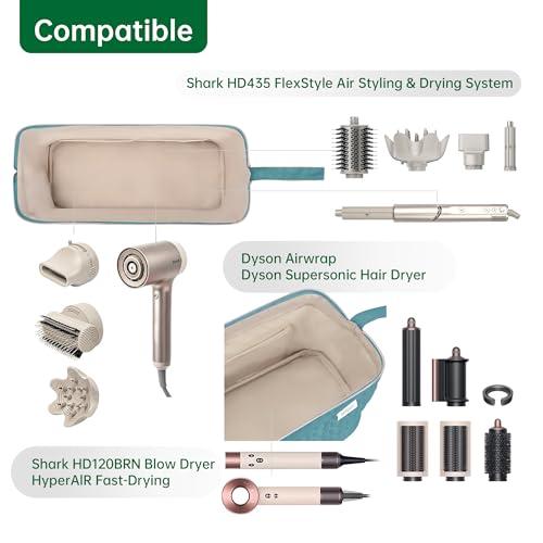 KarSyon KarSyon Shark Flex Style Case for Dyson Airwrap Hair Dryer Brush Revlon Hair Tools Travel Bag Carrying Case Flat Curling Iron Organizer (Teal Blue)