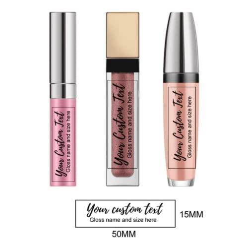 HHWY HHWY 100PCS Clear Lip Gloss Labels Personalized Custom Logo Eyelash Stickers for Lip Stick DIY Personalized Transparent Chapstick Labels Lip Balm (1x3cm)