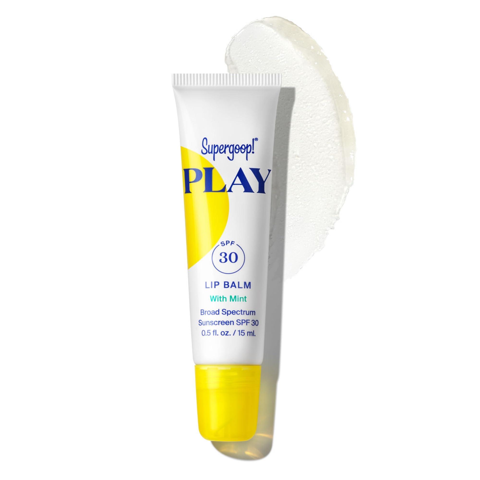 Supergoop! Supergoop! PLAY Lip Balm SPF 30 with Mint, 0.5 fl oz - Broad Spectrum SPF Lip Balm with Hydrating Honey, Shea Butter & Sunflower Seed Oil - Clean Ingredients - Great for Active Days