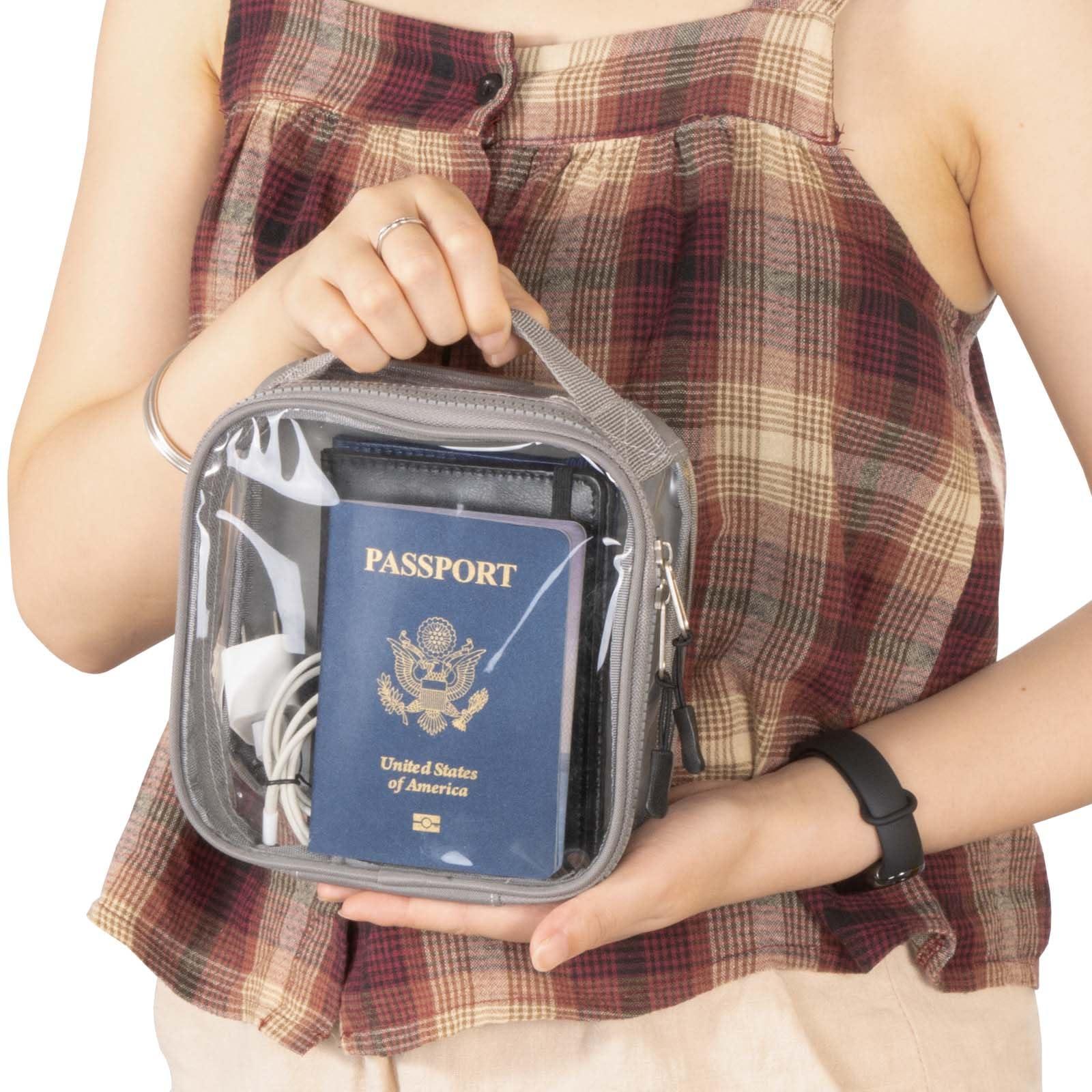 fiezkaa fiezkaa Quart Size Travel Bag Tsa Approved 3-1-1 Clear Toiletry Bag, See Through Liquid Bags for Travel - Gray