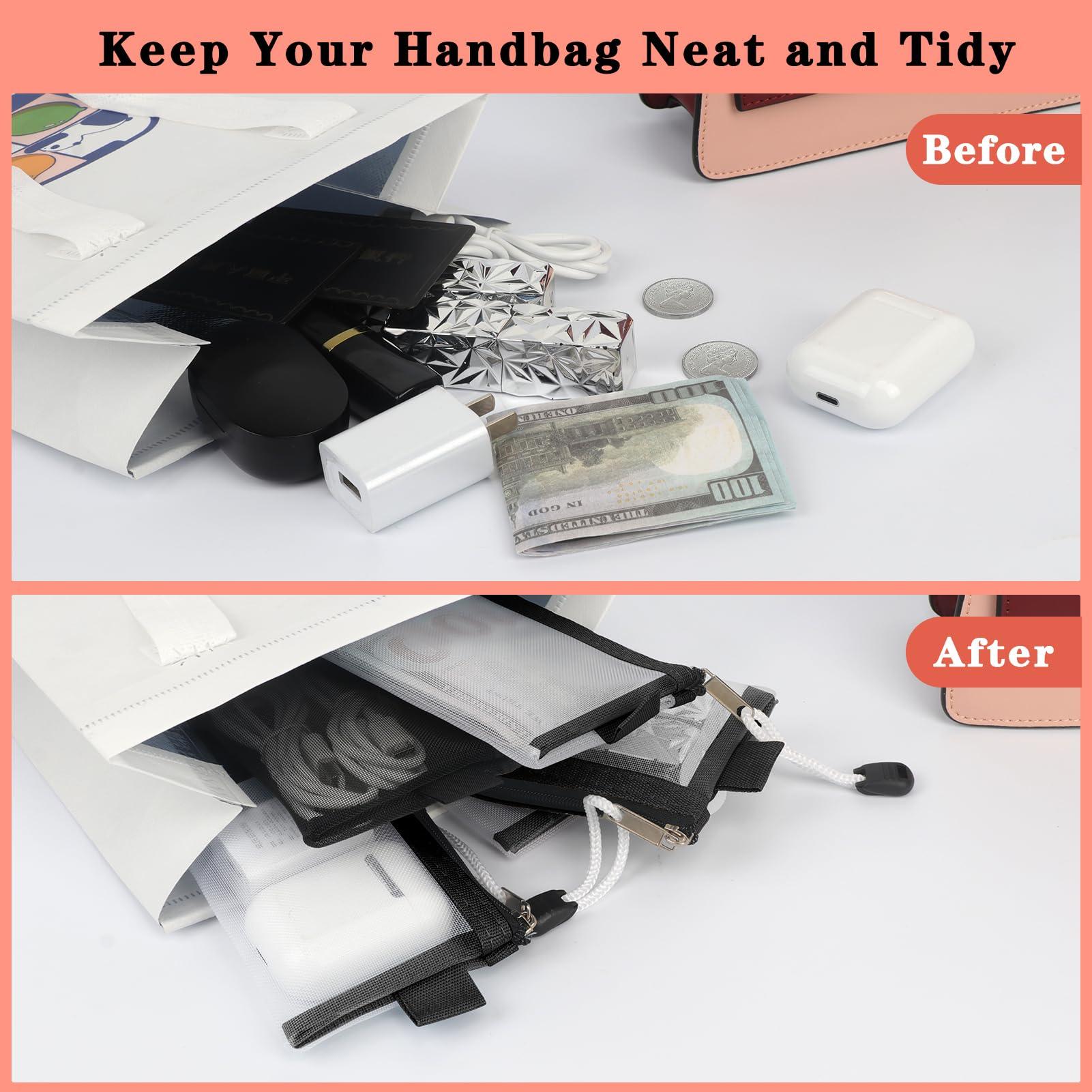 Classycoo Classycoo Mini Zipper Mesh Bags 5 Pack,3\" x 4.3\" Nylon Small Zipper Mesh Pouch Key Holder,Coin Purse,Card Holder, Portable Travel Makeup Cosmetic Mesh Zipper Bags for Lipstick,Earphone (3pack)