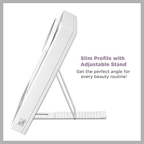 Conair Conair Lighted Makeup Mirror, LED Vanity Mirror, 1X/5X Magnifying Mirror, Corded in Glossy White