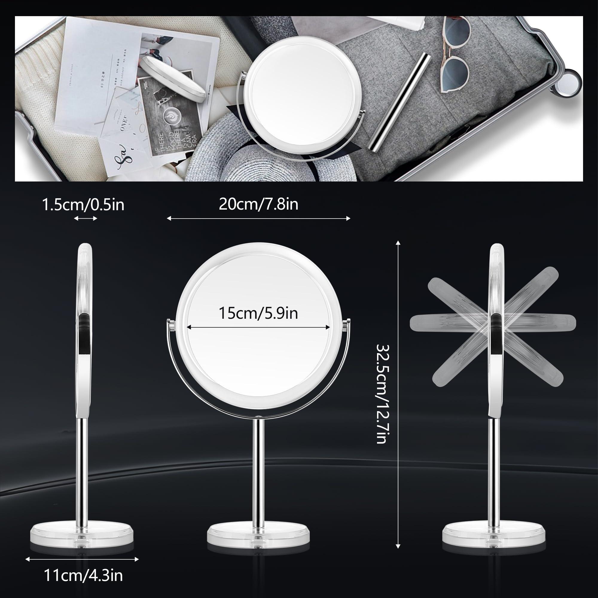 MIYADIVA MIYADIVA Makeup Mirror, 30X Magnifying Mirror for Desk, 1X/30X Table Mirror with Stand, Double-Sided Vanity Mirror, Travel Makeup Mirror with Magnification, Desk Mirror for Home and Office 8 in