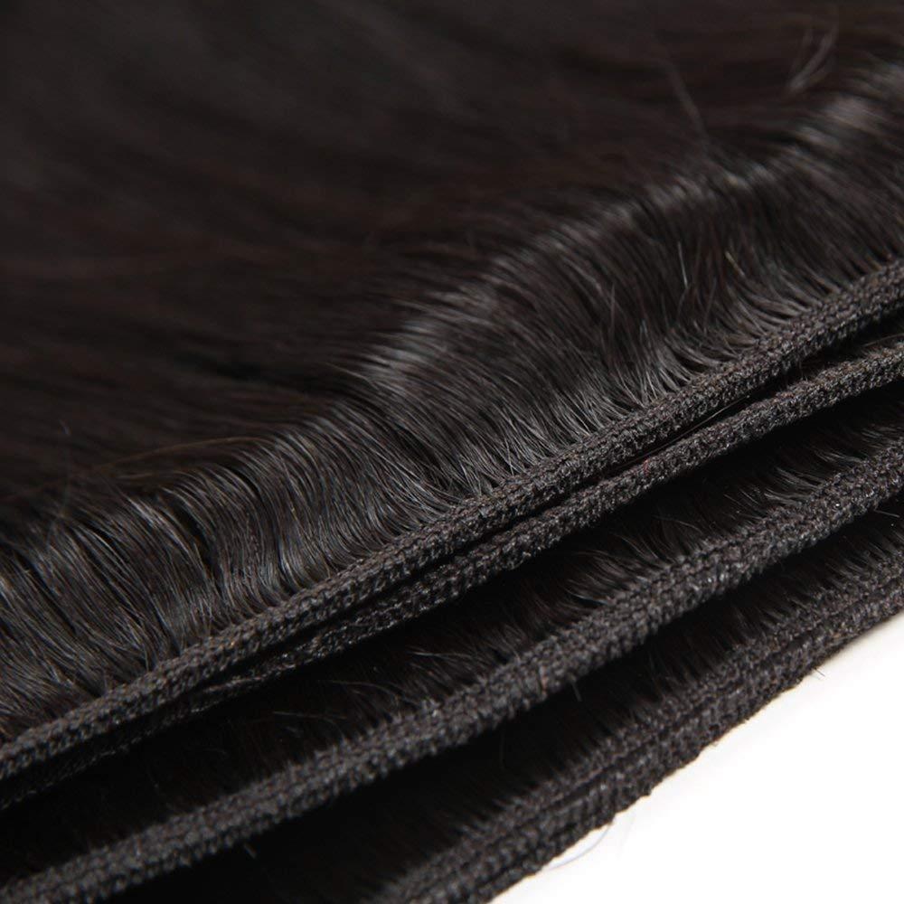 Rebasar Straight Human Hair 3 Bundles 12 14 16 inches Brazilian Virgin 100% Unprocessed Straight Hair Weave Bundles Human Hair Natural Black Color Hair Extensions