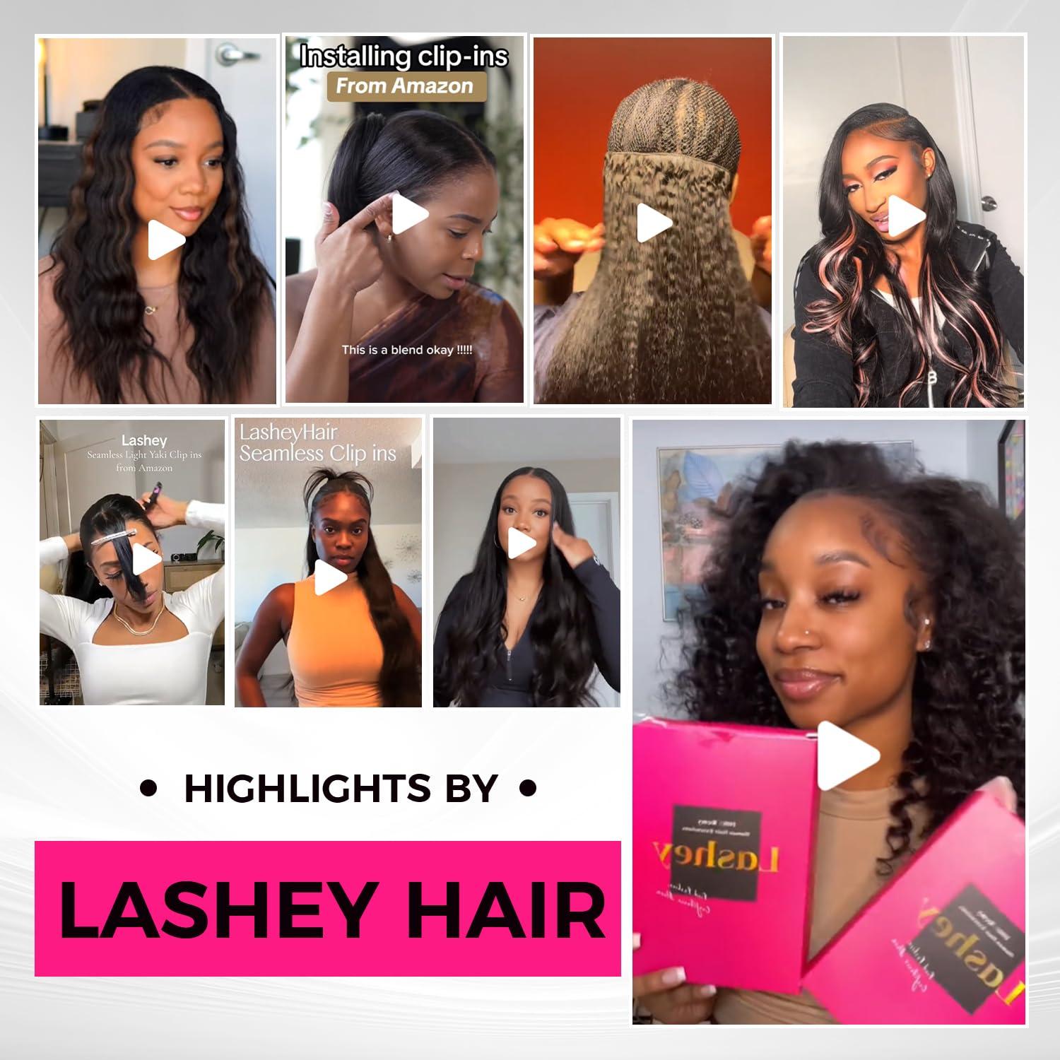Lashey Lashey Hair Extensions Real Human Hair Kinky Straight 110g Natural Black Hair Extensions Seamless Clip in Human Hair Extensions 20 Inch Natural and Soft Invisi Edge Hair for Women