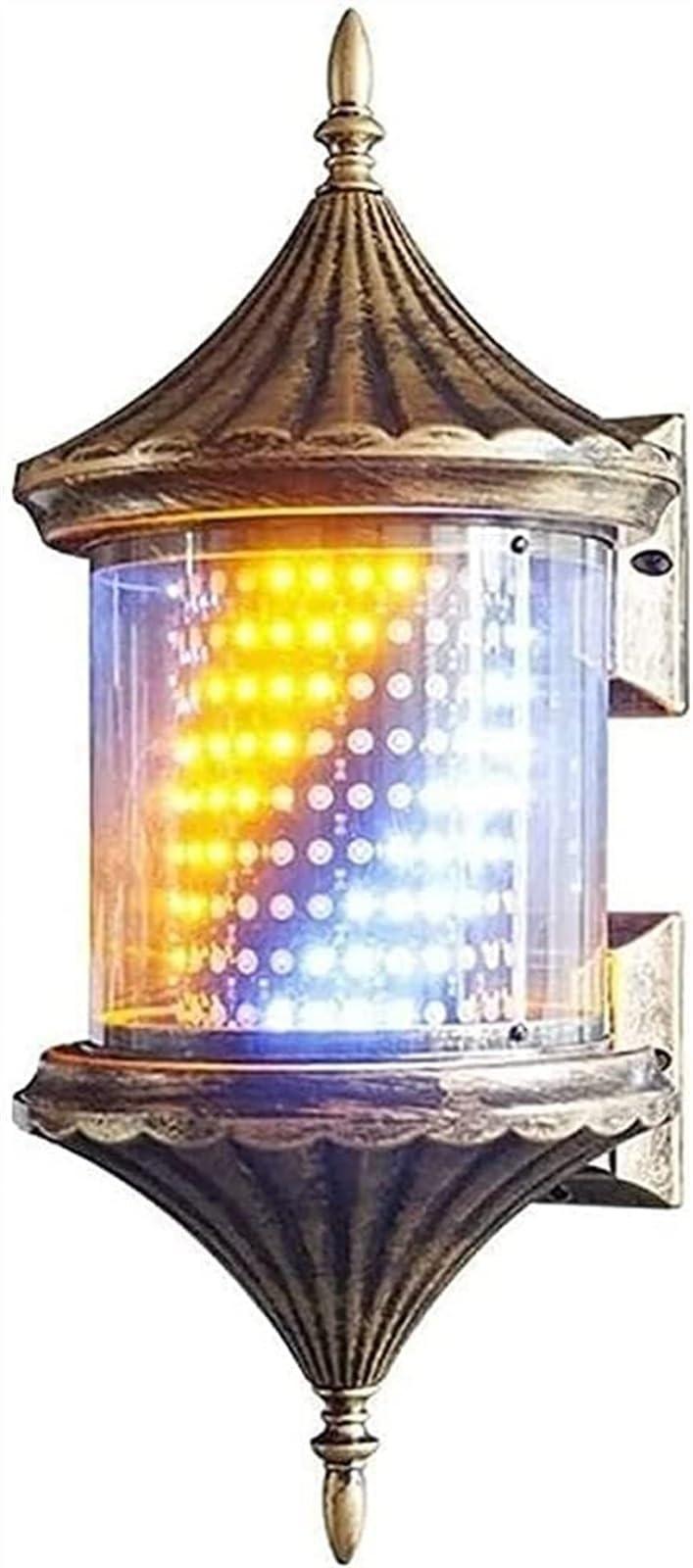 KouRY KouRY Barber Pole Light Barber Pole LED Waterproof and Sun-Proof Wall-Mounted Hair Salon Light, Durable and Energy Efficient in Roman Style. (Color : #1)