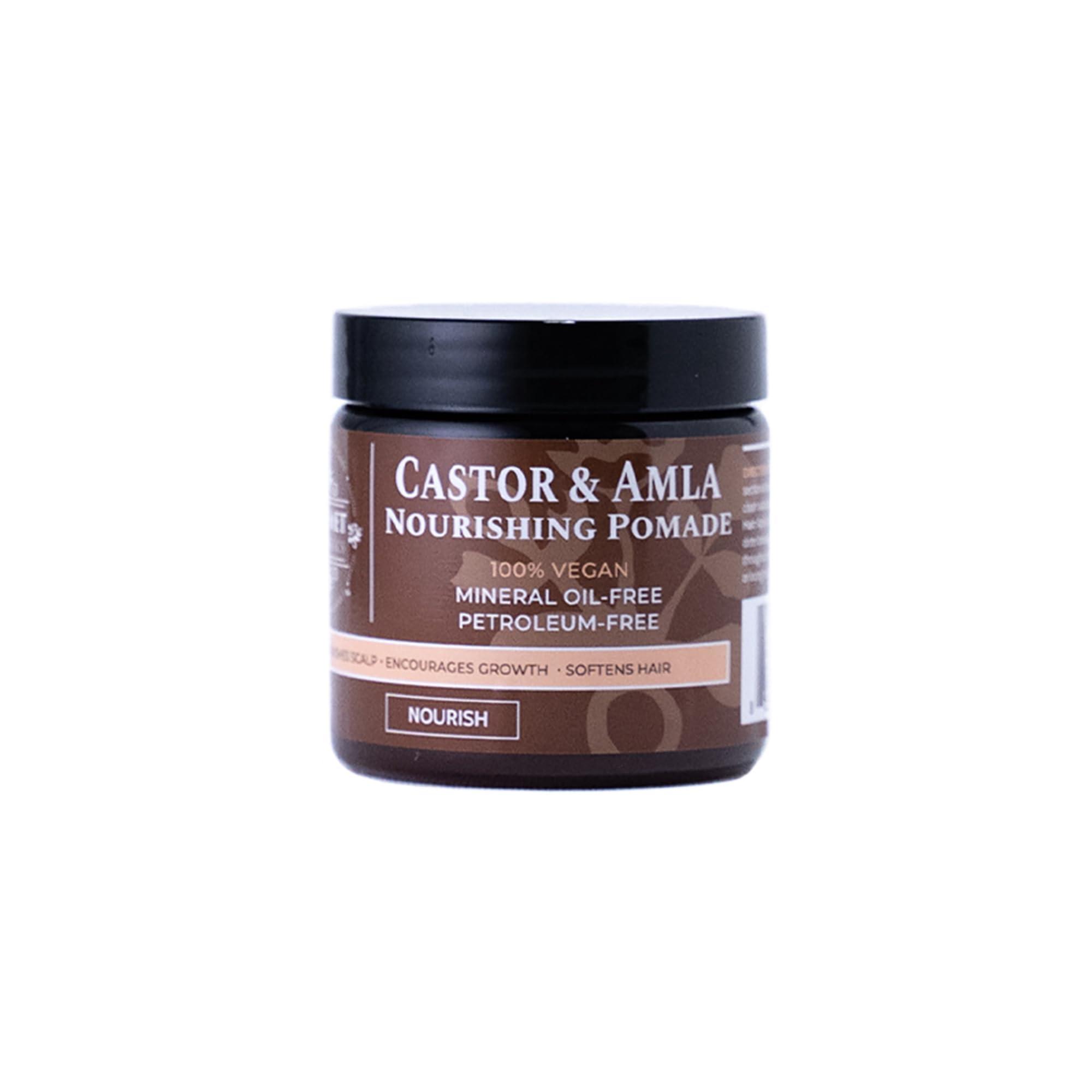 Qhemet Biologics Qhemet Biologics Castor & Amla Nourishing Pomade - Vegan Pomade and Scalp Conditioner with Castor Oil and Amla - Adds Softness, Pliability & Sheen to Locs, Cornrows, Twists & Loose Hair (4 oz)