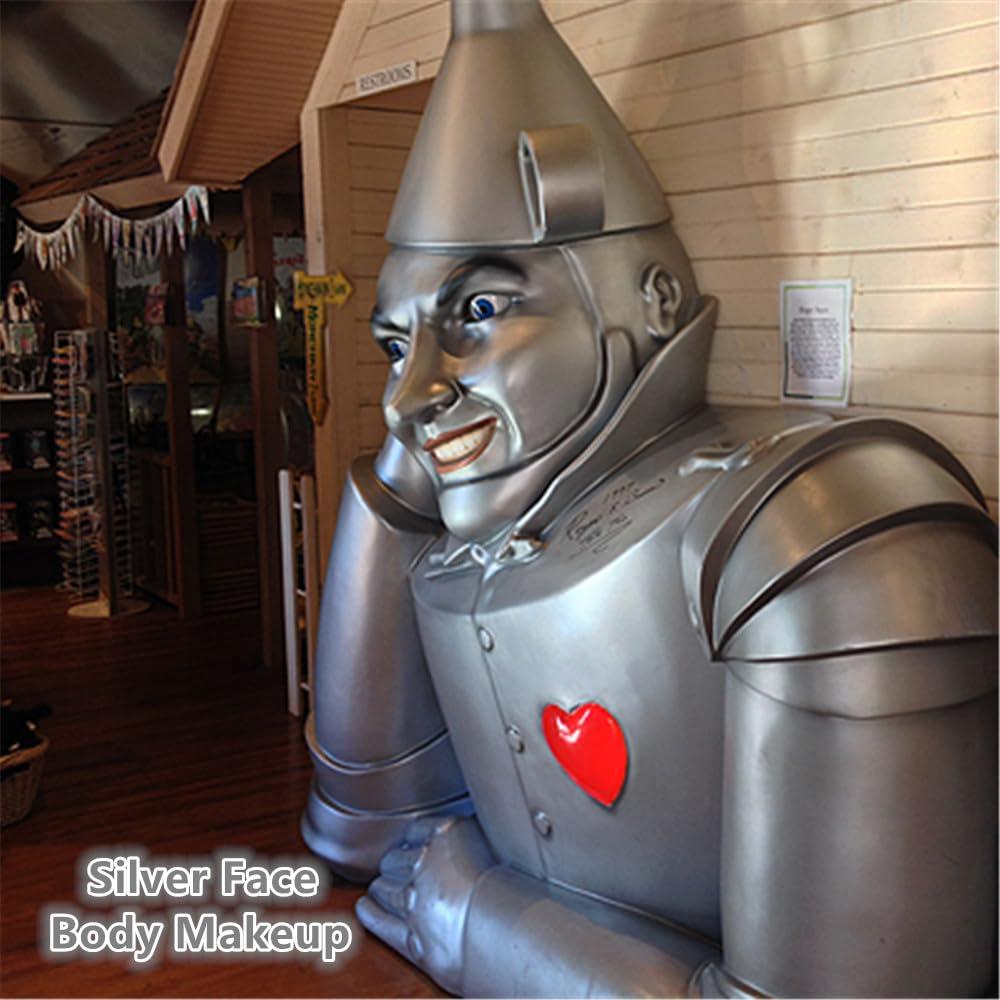 Go Ho Go Ho Metallic Silver Body Paint Washable(2.37 oz),Water Based Cream Silver Face Body Paint,Full Professional Silver Face Paint for Halloween Costumes Festivals Cosplay SFX Makeup