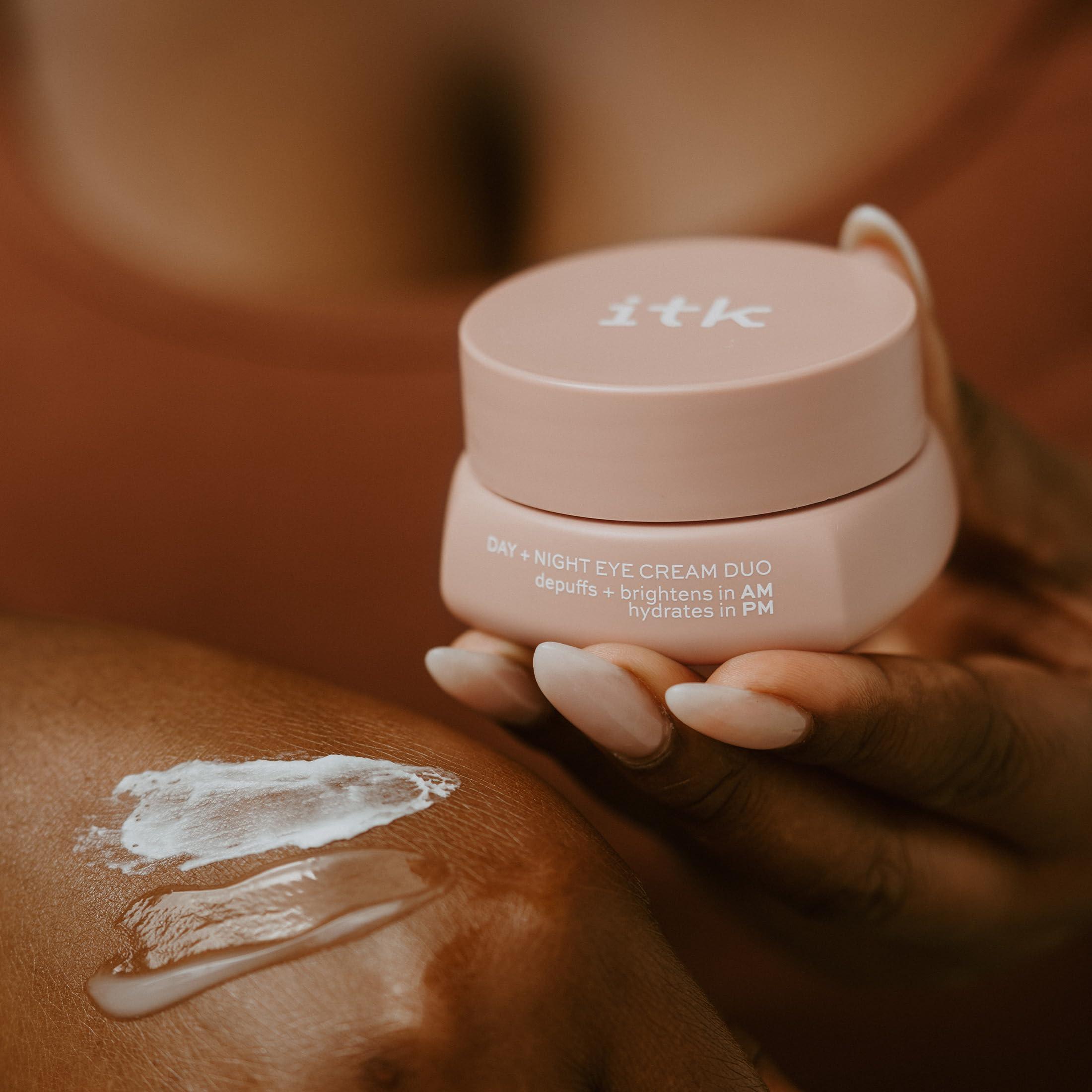 ITK Skincare ITK Skincare Day +Night Undereye Cream Duo -AM Day Cream With Vitamin C + Caffeine To Depuff Under Eyes + Brighten Skin- PM Night Cream With Ceramides+ Ginger Root Extract For Anti Aging Deep Moisture