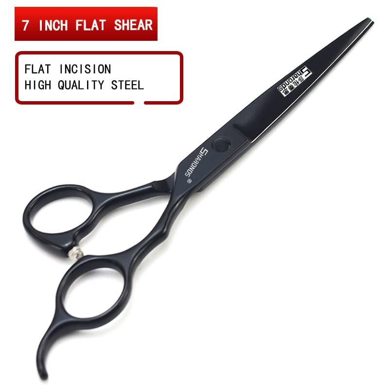 SHARONDS SHARONDS 440C Hair Cutting Scissors Set, Hair Scissors, Thinning Scissors, 6 Inch / 7 Inch Black (7 Inches, 2 Pieces)
