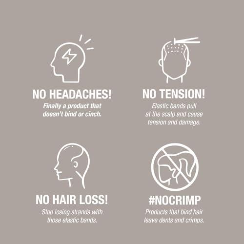 PuffCuff PuffCuff Teeny 0.75\" Hair Clamps, For All Natural, Fine Loose Curls, Thick, Coiled, Coarse, and Frizzy Hair, Painless, Damage-Free Styling Tool, Black, 5 Pieces