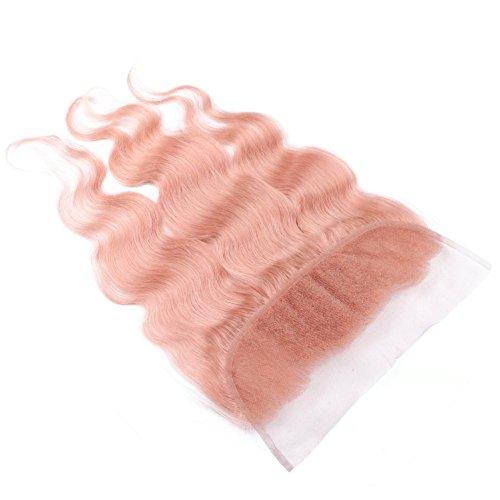 Ruma Hair Ruma Hair 8A Glamorous Rose Gold Wavy Virgin Hair Weave With 13x4 Lace Frontal Closure 4Pcs Lot New Fashion Pink Body Wave Human Hair 3 Bundles With Ear to Ear Full Frontals (18 with 18 18 18)