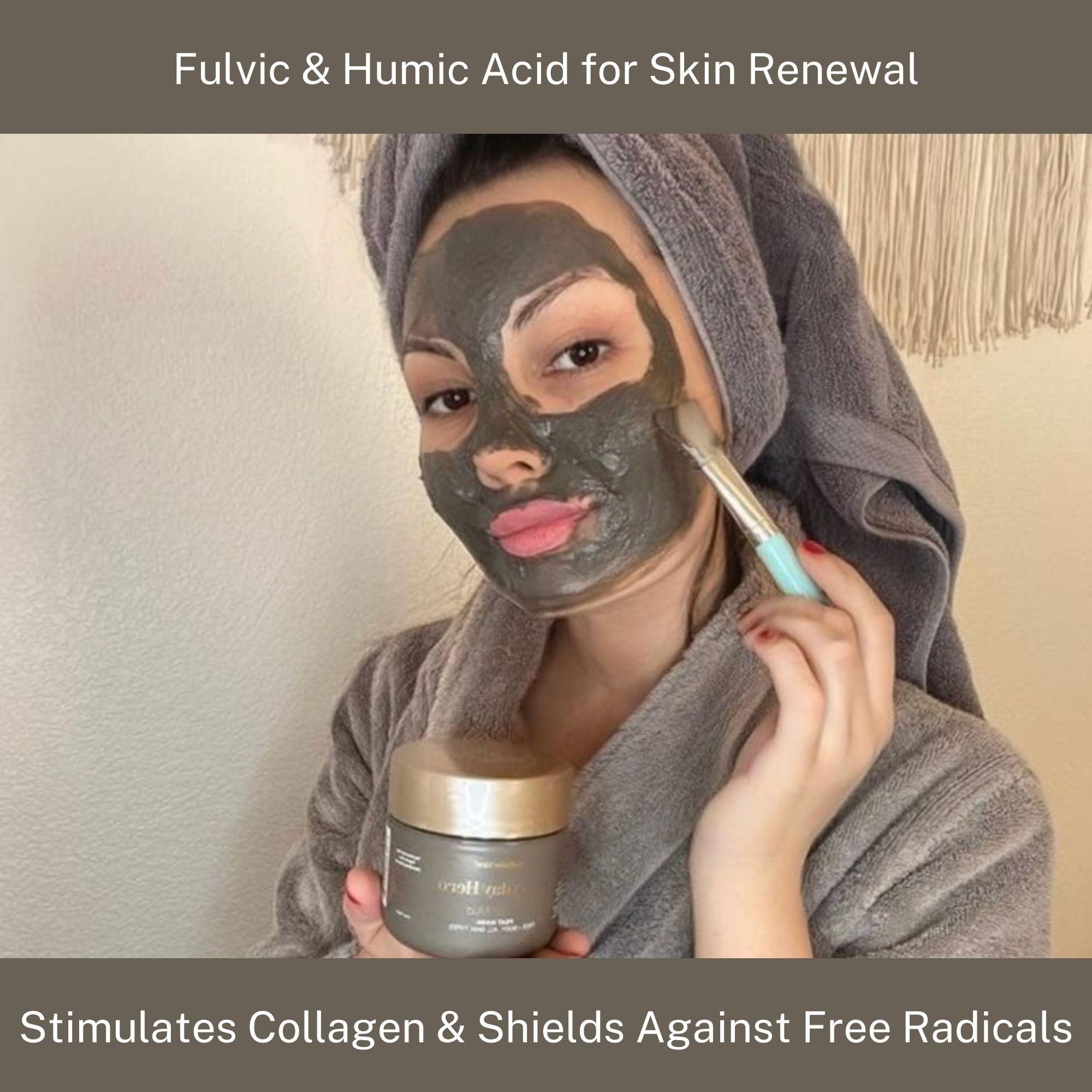 InfiniteAloe InfiniteAloe Nordic Mud Face Mask Skin Care Treatment, Peat + Charcoal + Aloe Vera + HA Combined, Suitable for All Skin Types - 4oz.