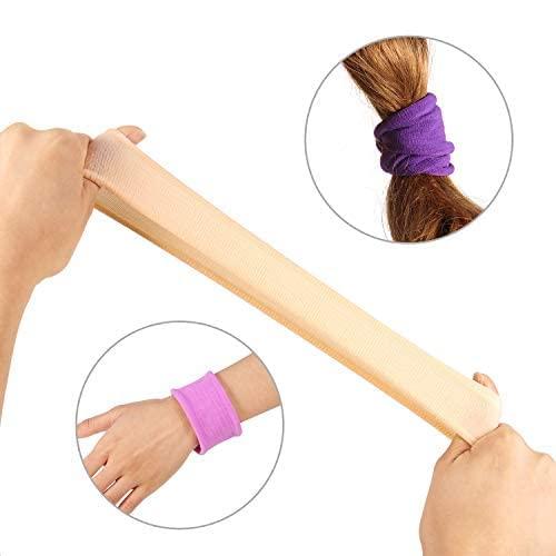 EBOOT 20 Pieces Large Cotton Stretch Hair Ties Bands Rope Ponytail Holders Headband for Thick Heavy or Curly Hair, 6.5 cm in Diameter (Multicolor)