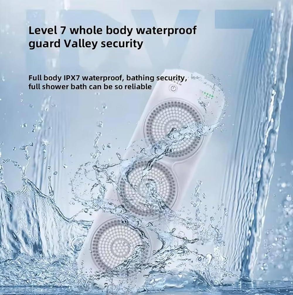 YIJIEHH YIJIEHH Electric Shower Body Brush, Rechargeable Wall Mounted Back Scrubber, Height Adjust 64cm, 33CM Diameter Spinning Skin Brush Rechargeable