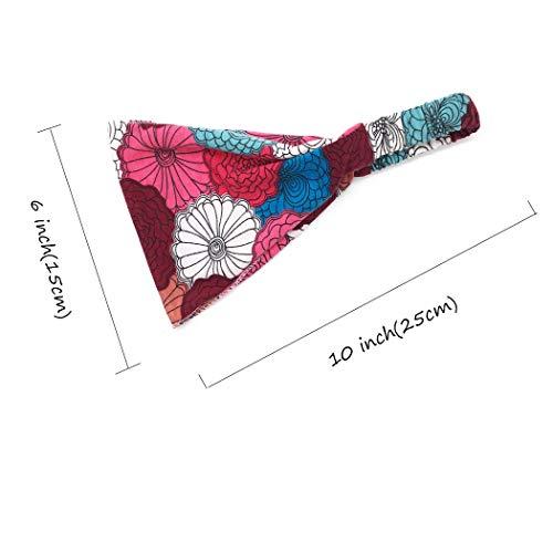 Bohend Bohend 10Pack Boho Headbands Wide Flower Hair Band Boho Bandeau Stretchy Athletic Daily Use Hair Accessories for Women and Girls (D)