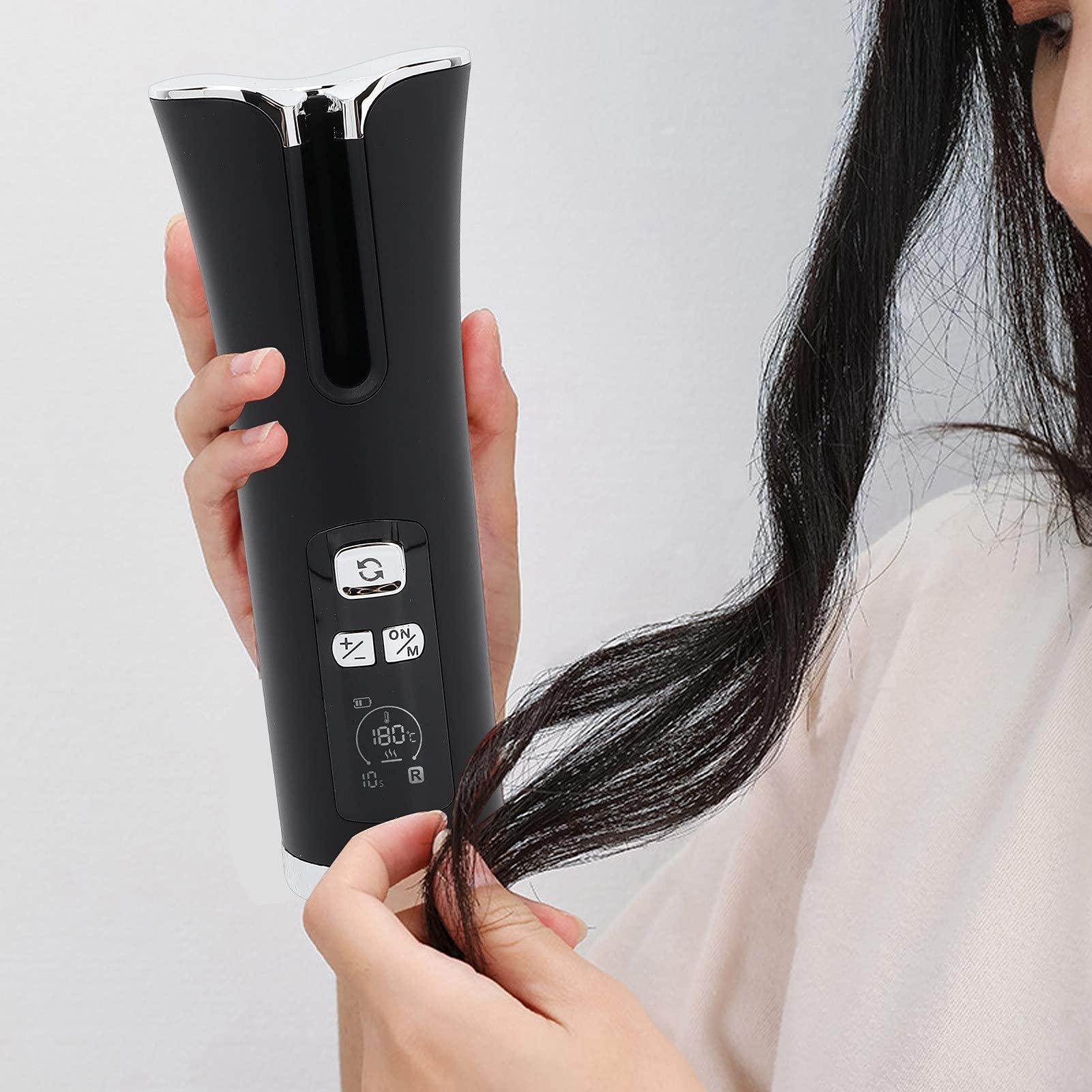NSXAYIWE Automatic Hair Curler, Automatic Cordless Hair Curler, Rechargeable Intelligent Curling Iron, Curling Iron Automatic Hair Curler Automatic Curler Ideal for on the Go Use