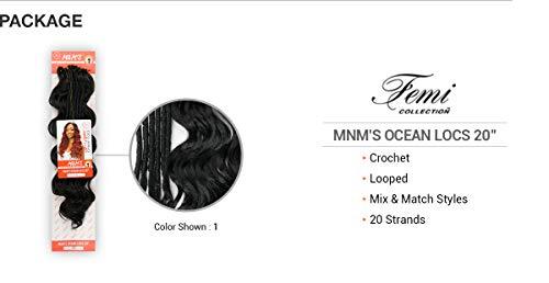 Hair Plus Femi Collection MnM'S Crochet Braids MnM'S Ocean Locs 20" (1-pack, T1B/BURG)