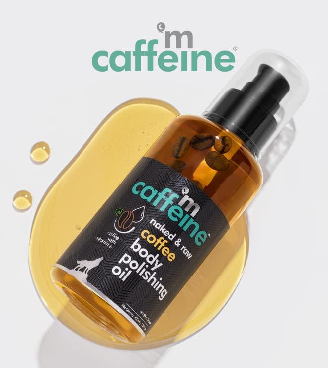 mCaffeine mCaffeine Coffee Body Polishing Oil (100ml) for Reducing Stretch Marks and Cellulite | With Olive Oil and Vitamin E for a Soft and Moisturized Skin | Natural and Vegan Oil for Daily-Use