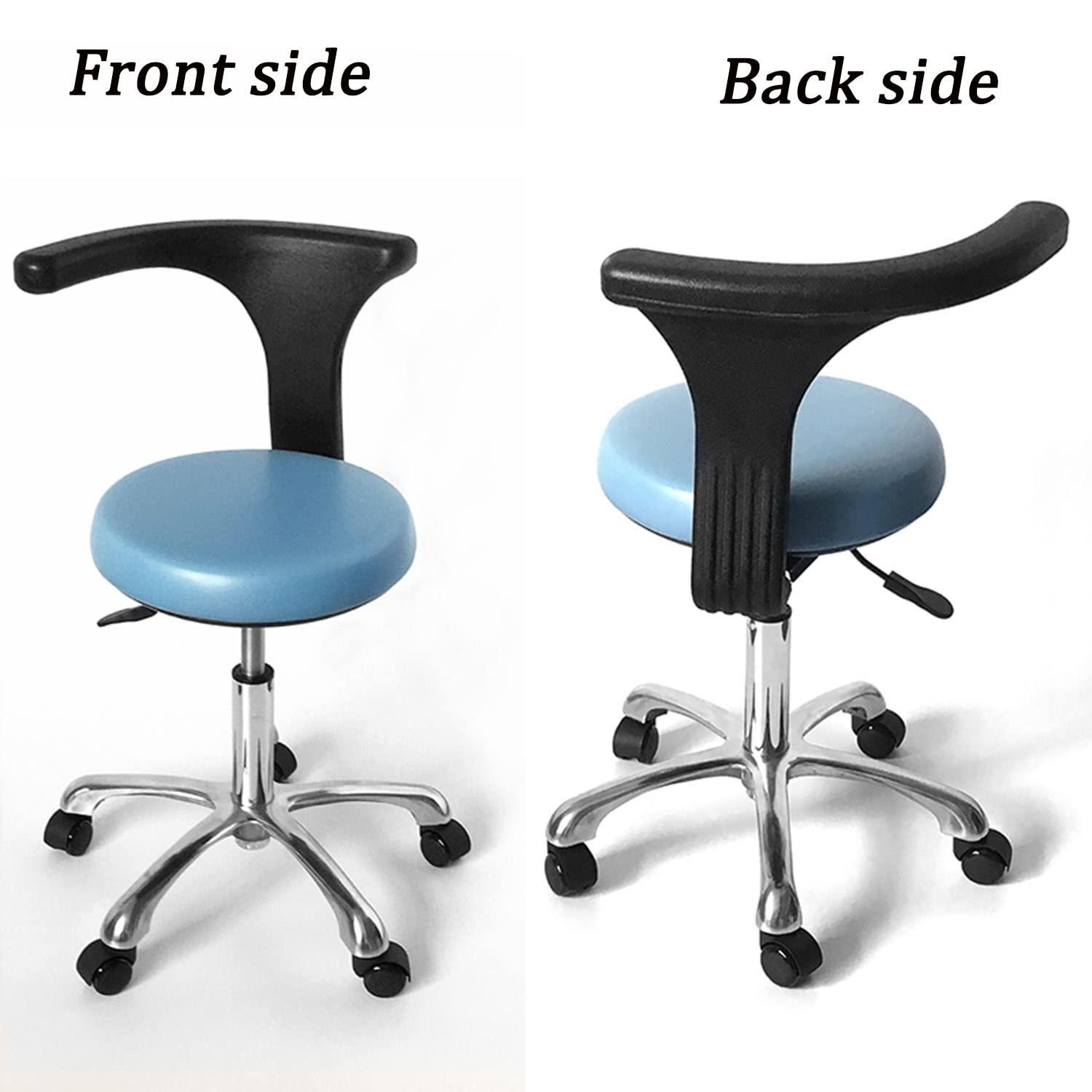 GUNEL GUNEL Adjustable Medical Dental Stool Dentist Chair with Backrest & Foot Rest Doctor Chair with 360 Degree Rotation Armrest Swivel Seat Rolling Chair for Studio,Clinic,Office,Salon, Counter