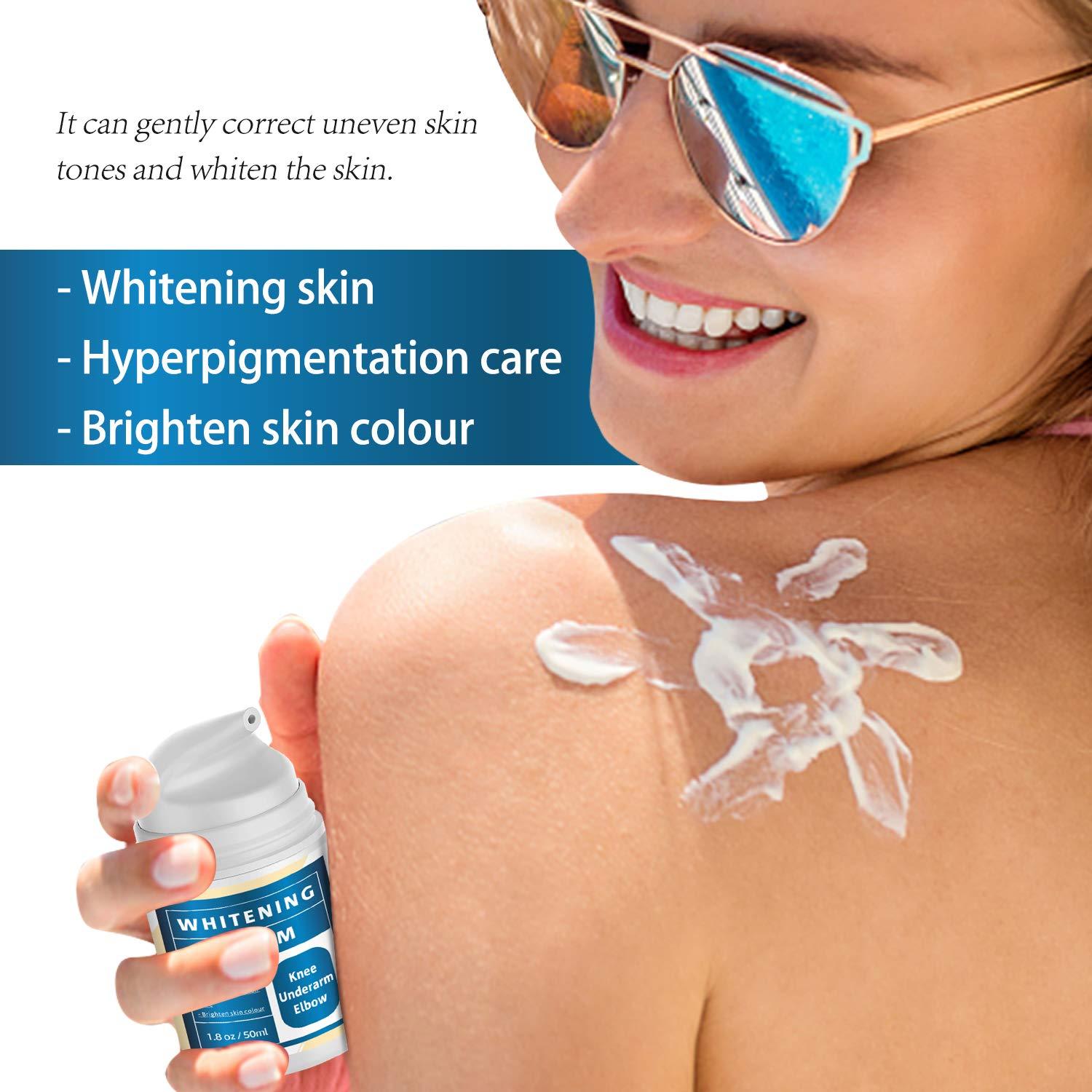 faglowmify Underarm Whitening Cream for Body,Skin Lightening Cream for Intimate Areas,Brightening Bleaching Cream Dark Spot Remover Corrector for Neck,Armpit,Elbow, Inner Thigh and Knees,Bikini,1.76oz