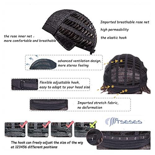 Tseses Tseses Curly Blonde Short Wigs for Men Fluffy Natural Layered Synthetic Blonde Wig Halloween Cosplay Hair Wig for Male Guy (Blonde)