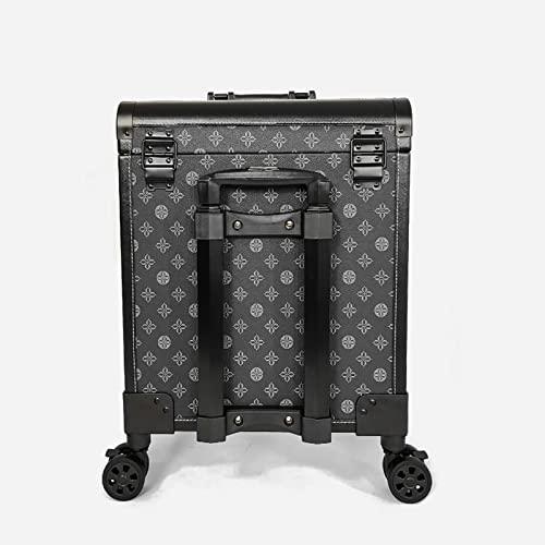HJXGQJM Rolling Makeup Case Travel Train Case With Wheels Cosmetic Trolley, Aluminium Make Up Case, Professional Make Up With Drawers,Black Travel Makeup Bag Cosmetic Case cosmetic case ( Color : Yellow )