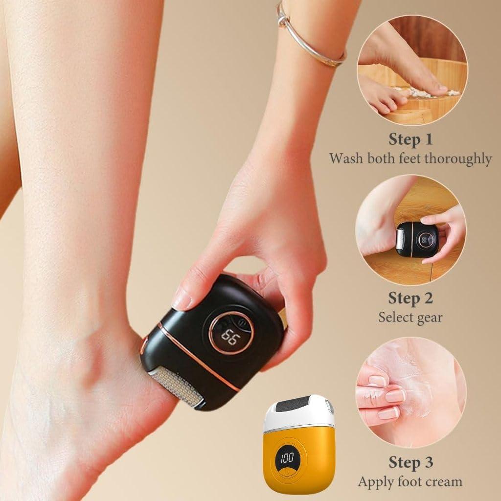 FENGKUI Electric Foot File,Foot Grinder,Electric Callus Remover for feet, Upgrade Digital Electric Foot Polisher,Electric Foot File Grinding Machine,Foot File Electric,for Heels, Arches, Soles(Gray)