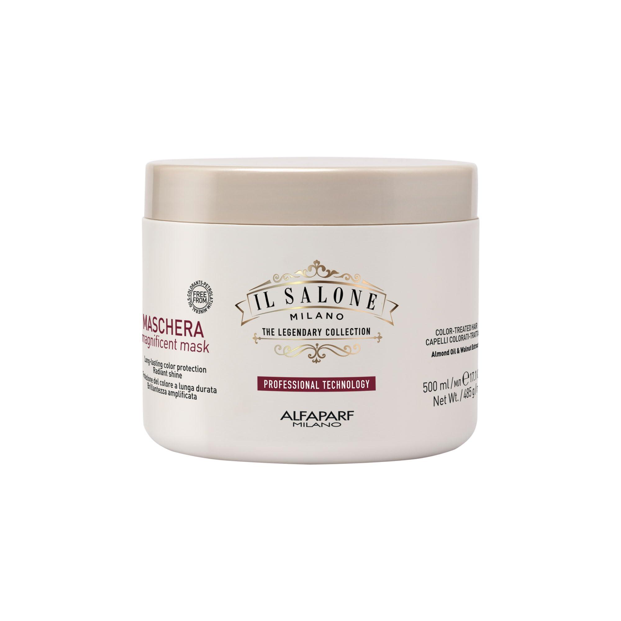 Il Salone Milano The Legendary Collection Alfaparf Il Salone Milano Professional Magnificent Mask - Moisturizing Hair Mask for Color Treated Hair - Provides Lasting Color Protection + Shine - Vegan, Salon-Quality Hair Care (16.9 oz / 500 ml)