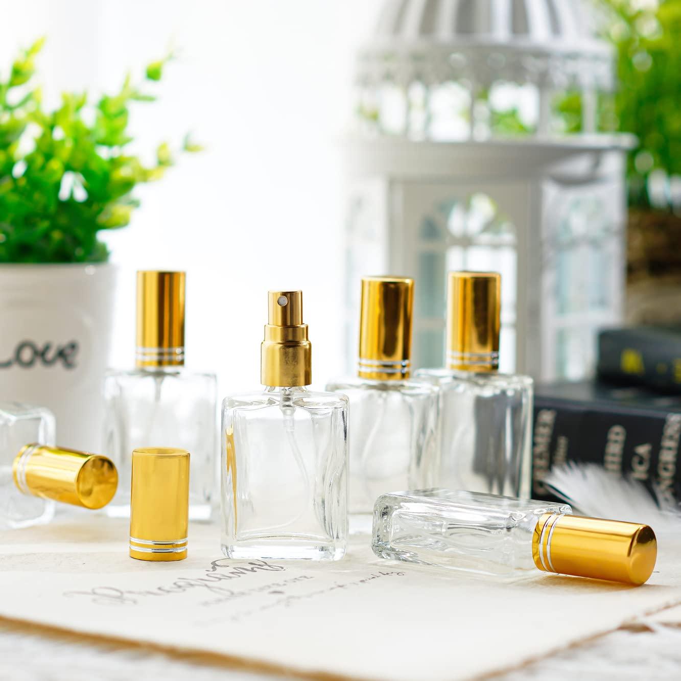 YU FENG YU FENG 12pcs Clear Refillable Perfume Bottle 15ml Portable Square Empty Glass Perfume Atomizer Bottle For Travel