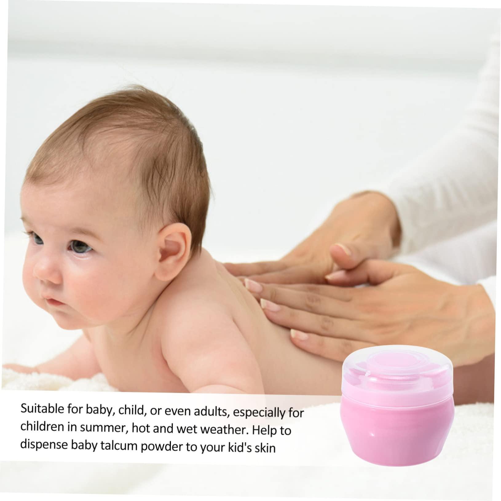 MAGICLULU MAGICLULU 4 Sets Talcum Newborn Body Powder Puff Handle for Easy Application Toddler Infant after Bath Plush Puff