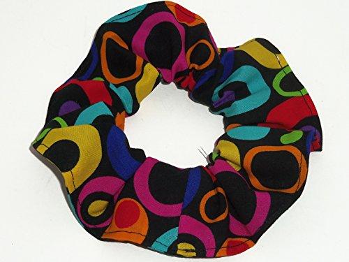 Scrunchies by Sherry made with cotton fabric 4 Neon Rainbow Floral Peace Signs Fabric Hair Scrunchies Scrunchie handmade by Scrunchies by Sherry