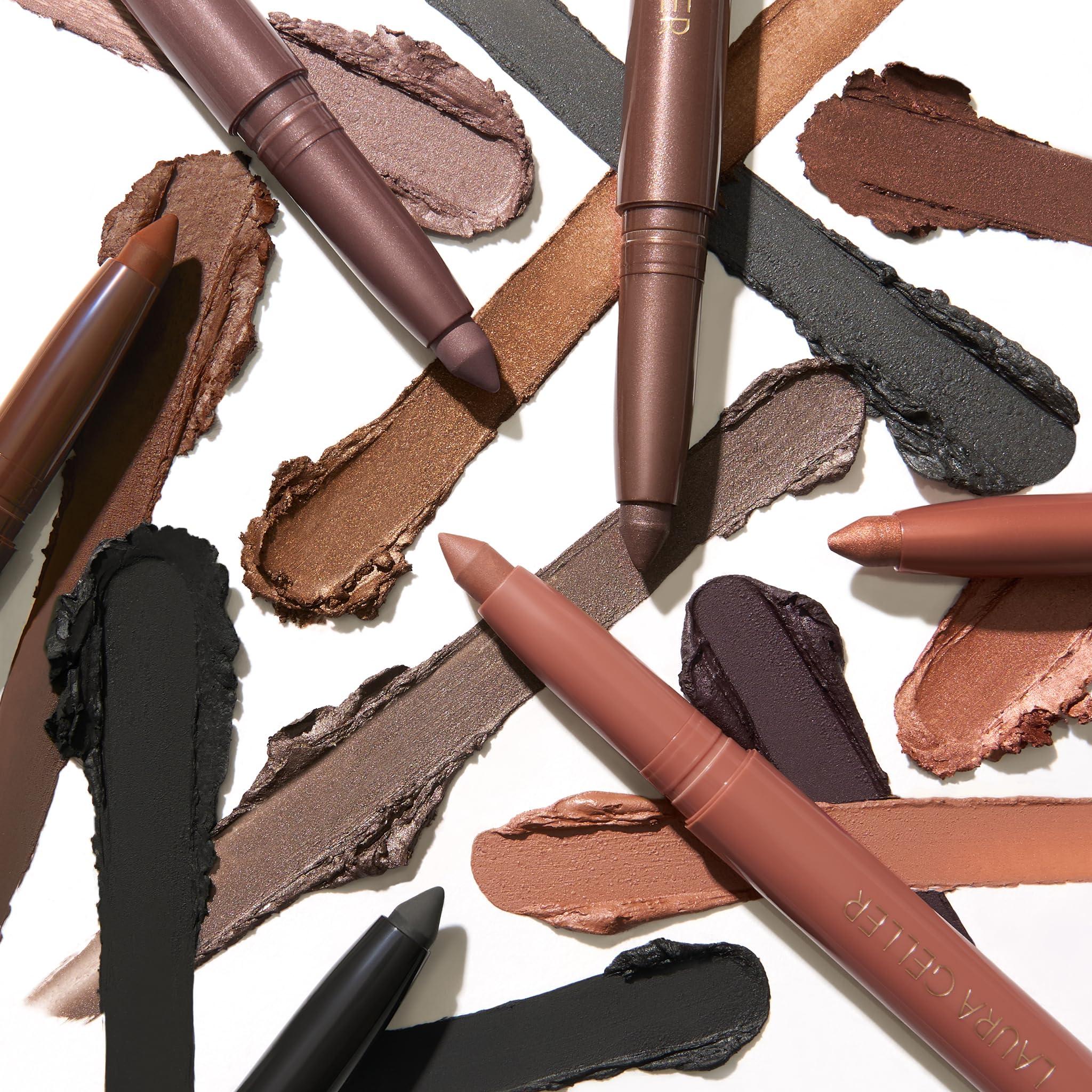 LAURA GELLER NEW YORK LAURA GELLER NEW YORK Kajal Longwear Kohl Eyeliner Pencil Duo - Dark Brown + Khaki - Smooth, Blendable Liner - Infused with Caffeine