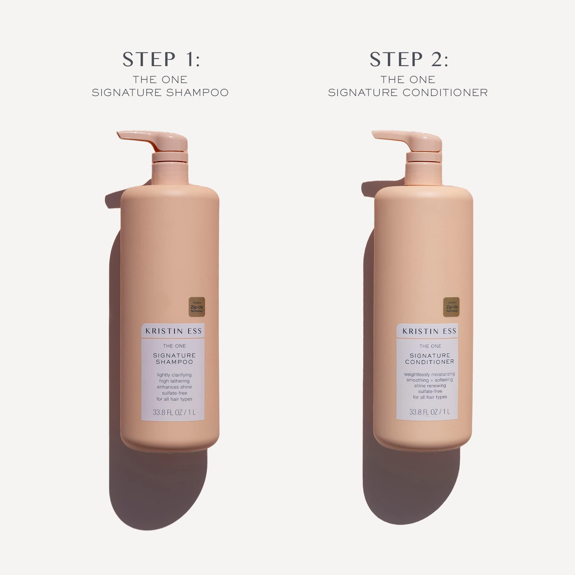 Kristin Ess Kristin Ess Signature Shampoo and Conditioner Set with Pumps | Daily Sulfate Free, Color Safe, Hydrating, Moisturizes, Adds Softness & Shine - Pear Fragrance, 33.8 fl oz each 2-pack