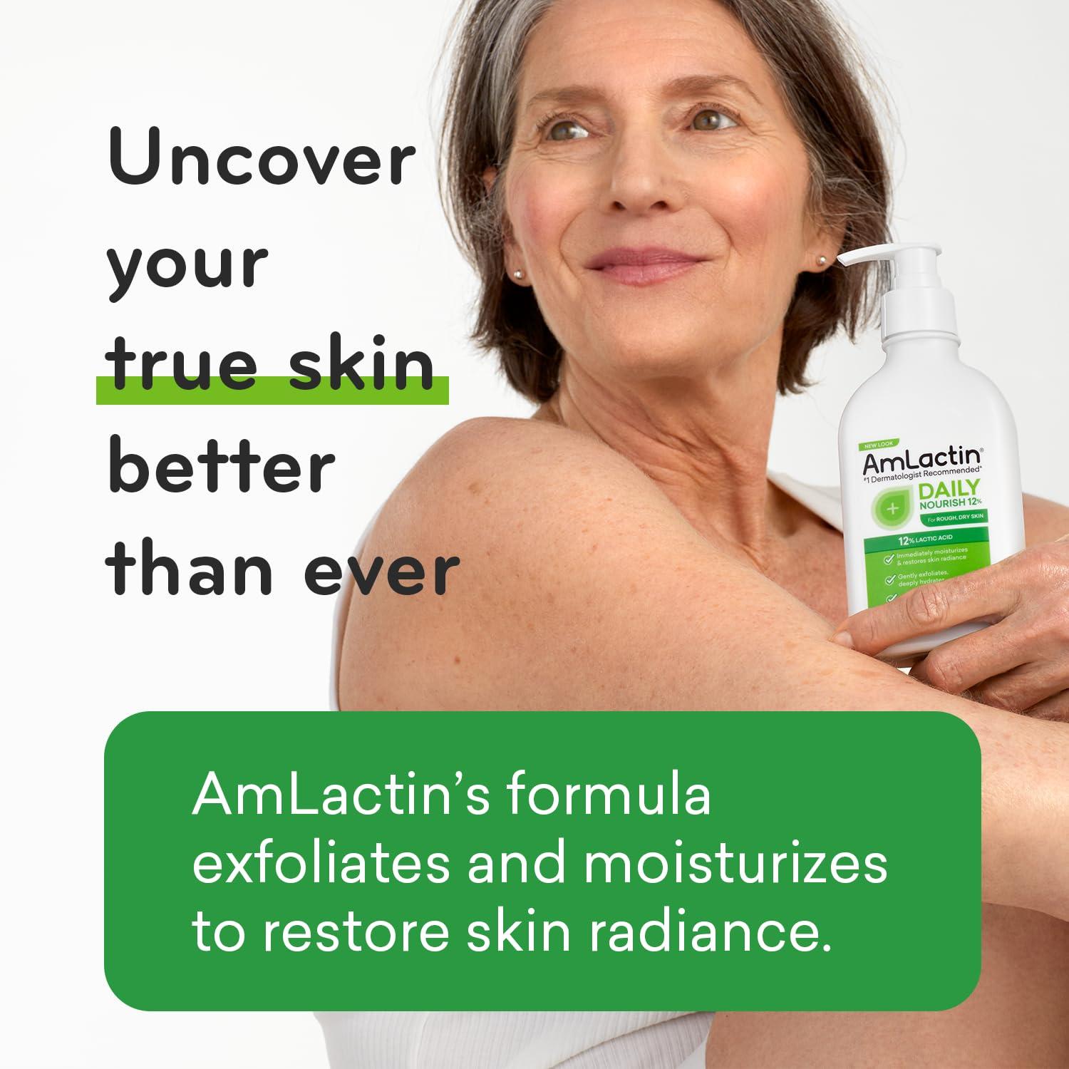 AmLactin AmLactin Ultra Smoothing - 4.9 oz Body & Hand Cream with 15% Lactic Acid - Exfoliator and Moisturizer & Daily Nourish 12% - 14.1 oz Body Lotion with 12% Lactic Acid - Exfoliator and Moisturizer